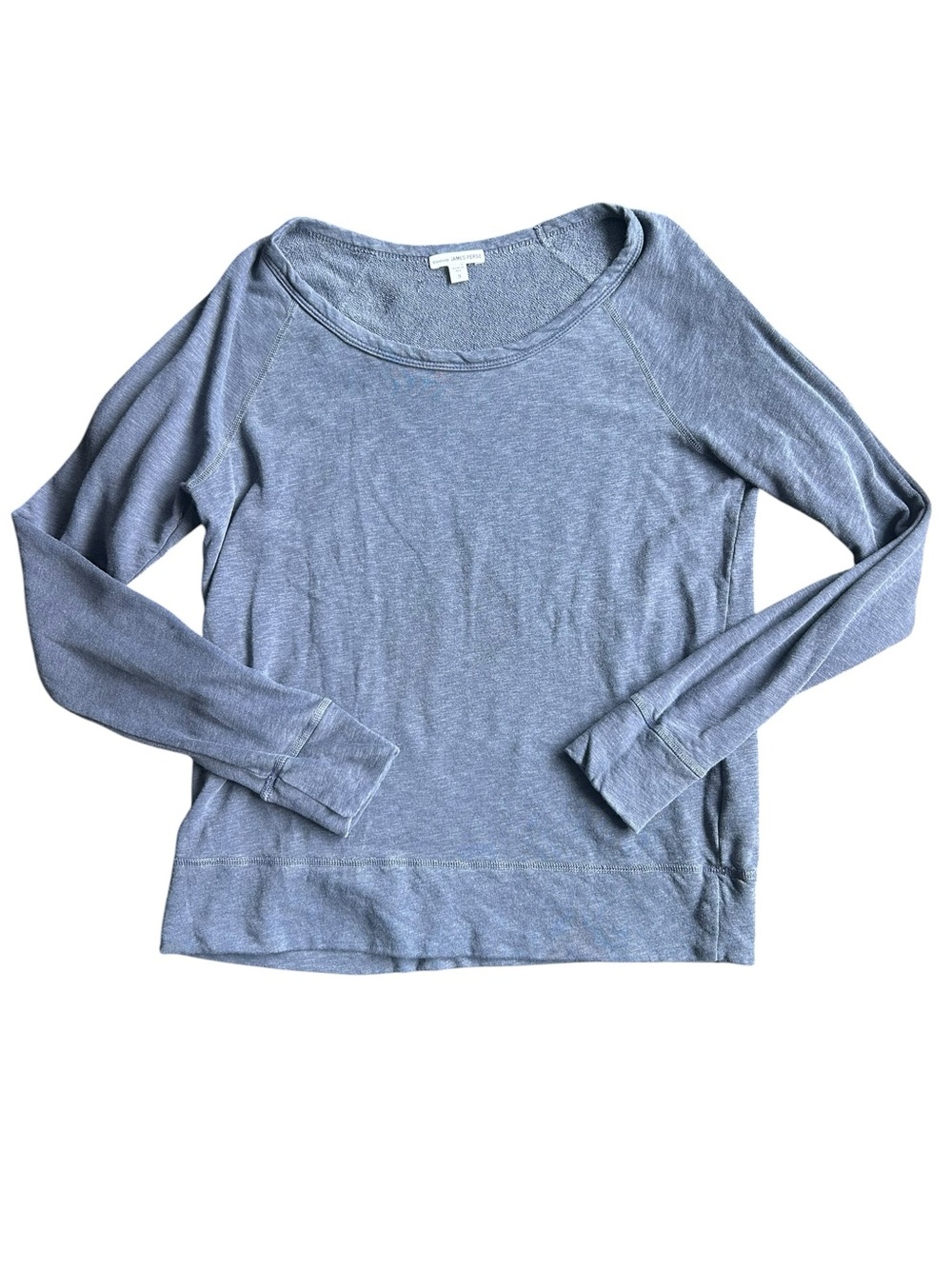 James Perse Washed Blue Long Sleeve‎ Crew Neck Sweatshirt Large